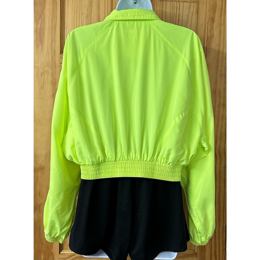 New! Love Tree Women’s Sz M Green Long Sleeve Cropped Zip Up Windbreaker, V567 - Picture 13 of 16